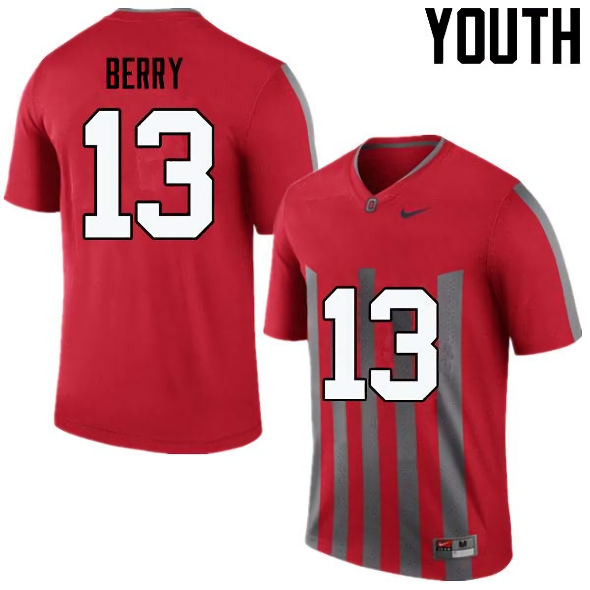 Rashod Berry Ohio State Buckeyes Youth NCAA #13 Nike Throwback Red College Stitched Football Jersey UVX8056PM